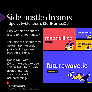 Kindle those Side Hustle Dreams with a daily dose of inspiration thanks to @StartNamesCo